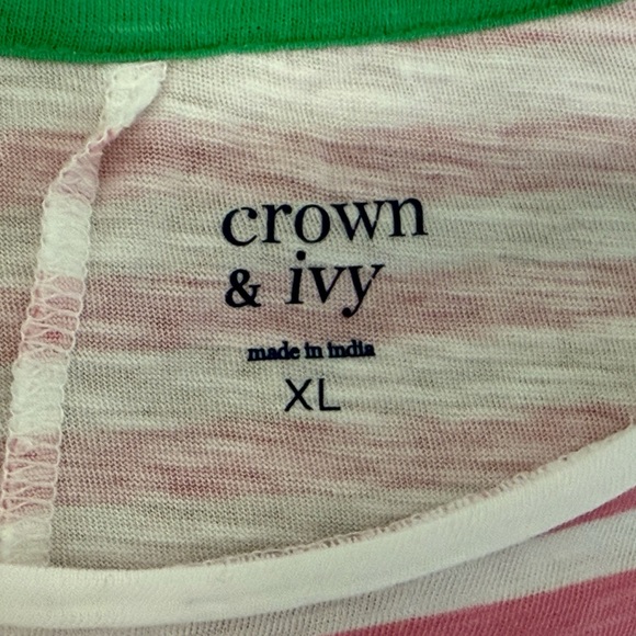 Crown & Ivy Pink and White Striped Tee - Picture 3 of 7